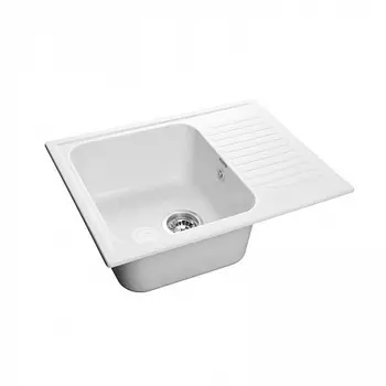 Мойка кухонная GranFest STANDART GF-S-645L чаша с крылом 645*498 мм иней, мрамор