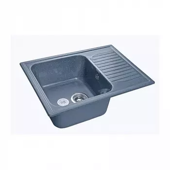 Мойка кухонная GranFest STANDART GF-S-645L чаша с крылом 645*498 мм графит, мрамор