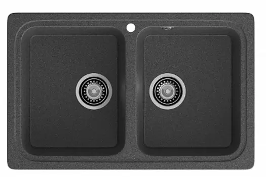 Мойка кухонная GranFest STANDART GF-S-780K 2 чаши 780*510 мм графит, мрамор