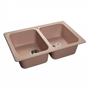 Мойка кухонная GranFest STANDART GF-S-780K 2 чаши 780*510 мм светло-розовый, мрамор