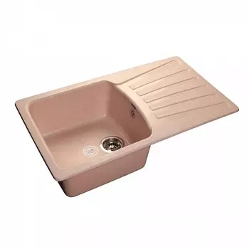 Мойка кухонная GranFest STANDART GF-S-850L чаша+крыло 850*495мм светло-розовый, мрамор
