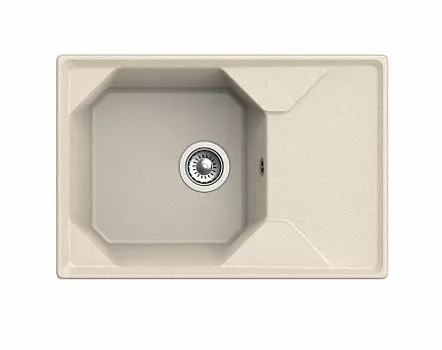 Мойка кухонная GranFest UNIQUE GF-U-740L чаш+кр 740*500мм бежевый, мрамор