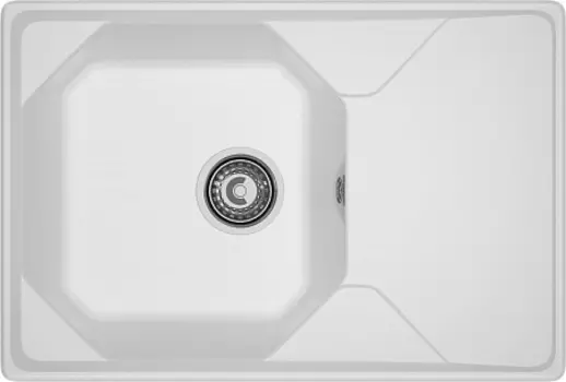 Мойка кухонная GranFest UNIQUE GF-U-740L чаш+кр 740*500мм иней, мрамор