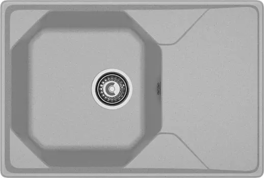 Мойка кухонная GranFest UNIQUE GF-U-740L чаш+кр 740*500мм серый, мрамор