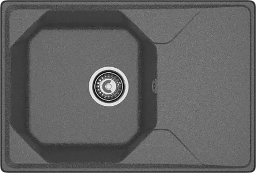 Мойка кухонная GranFest UNIQUE GF-U-740L чаш+кр 740*500мм графит, мрамор