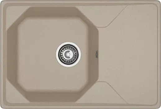 Мойка кухонная GranFest UNIQUE GF-U-740L чаш+кр 740*500мм песочный, мрамор