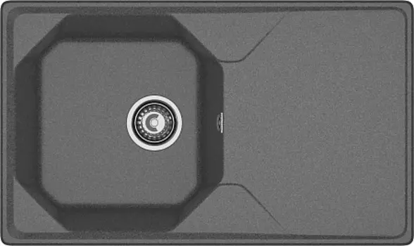 Мойка кухонная GranFest UNIQUE GF-U-840L чаш+кр 840*500мм графит, мрамор