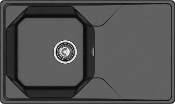 Мойка кухонная GranFest UNIQUE GF-U-840L чаш+кр 840*500мм черный, мрамор