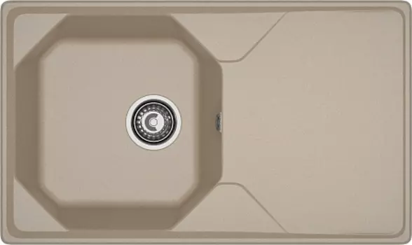 Мойка кухонная GranFest UNIQUE GF-U-840L чаш+кр 840*500мм песочный, мрамор