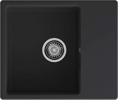 Мойка кухонная GranFest URBAN 658L 1-чаша+крыло 580*490 черный