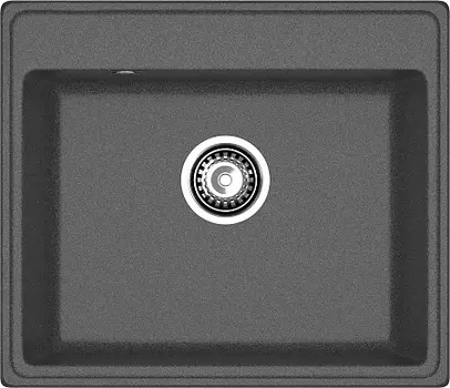 Мойка кухонная GranFest VERTEX GF-V-580 1-чаш 580*500мм графит, мрамор