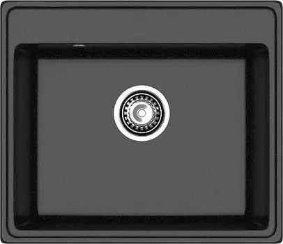 Мойка кухонная GranFest VERTEX GF-V-580 1-чаш 580*500мм черный, мрамор