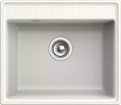 Мойка кухонная GranFest VERTEX GF-V-580 1-чаш 580*500мм белый, мрамор