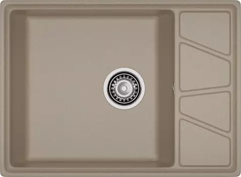 Мойка кухонная GranFest VERTEX GF-V-680L чаш+кр 680*500мм, песочный, мрамор