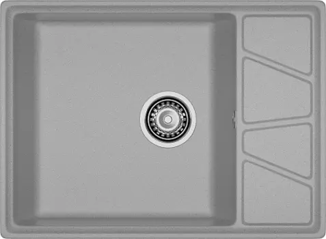 Мойка кухонная GranFest VERTEX GF-V-680L чаш+кр 680*500мм, серый, мрамор