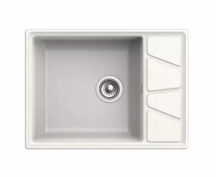 Мойка кухонная GranFest VERTEX GF-V-680L чаш+кр 680*500мм, белый, мрамор