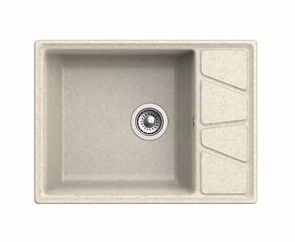 Мойка кухонная GranFest VERTEX GF-V-680L чаш+кр 680*500мм, бежевый, мрамор