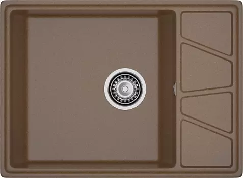Мойка кухонная GranFest VERTEX GF-V-680L чаш+кр 680*500мм, терракот, мрамор