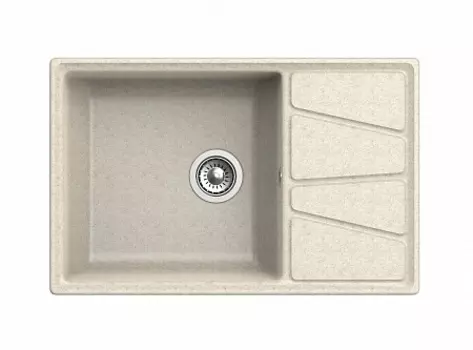 Мойка кухонная GranFest VERTEX GF-V-780L чаша с крылом 780*500мм бежевый, мрамор
