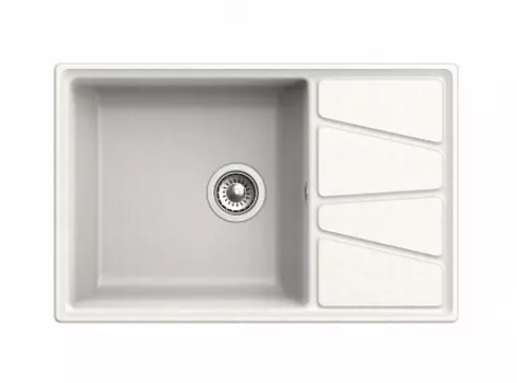 Мойка кухонная GranFest VERTEX GF-V-780L чаша с крылом 780*500мм белый, мрамор