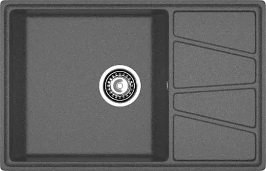 Мойка кухонная GranFest VERTEX GF-V-780L чаша с крылом 780*500мм графит, мрамор