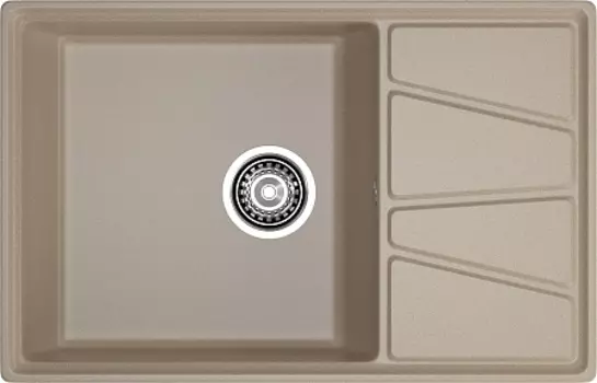 Мойка кухонная GranFest VERTEX GF-V-780L чаша с крылом 780*500мм песочный, мрамор