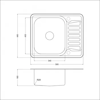Мойка кухонная с чашей EMAR 5848