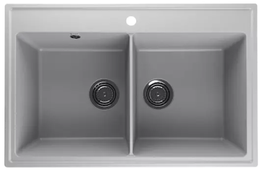 Мойка кухонная ULGRAN Quartz Ruma 780-04, платина