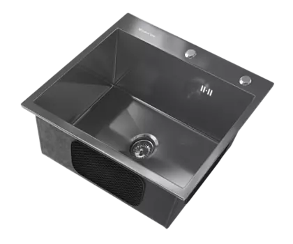 Мойка кухонная ULGRAN STEEL 500 Х 450, черная брашированная сталь