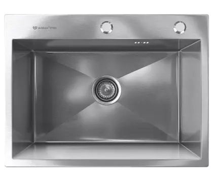 Мойка кухонная ULGRAN STEEL 600 Х 450, брашированная сталь