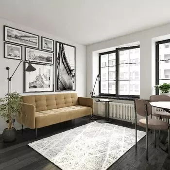 Monaco диван-кровать прямой трехместный, бархат бежевый 5