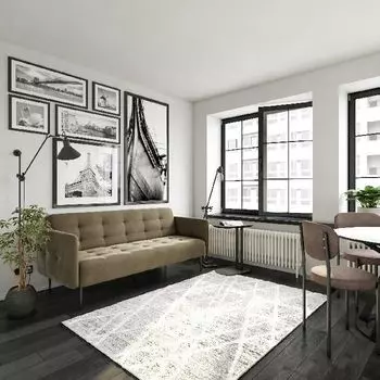 Monaco диван-кровать прямой трехместный, бархат пепельно-бежевый 25