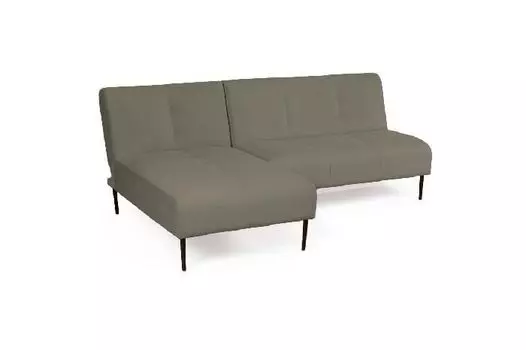 Monaco диван-кровать с шезлонгом, без подлокотников, бархат серый 27