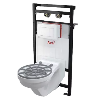 Монтажная рама с бачком для видуара и смесителя, со стоковым коленом DN90/110, арт.A108F/1100