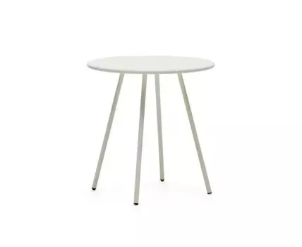 Montjoi Круглый уличный стол из стали с белой отделкой D70 см