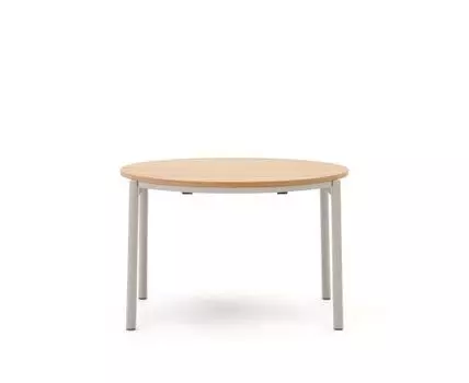 Montuiri раздвижной круглый стол из дубового шпона с серыми ножками