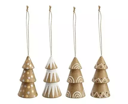 Набор елочных украшений из папье-маше Zero waste