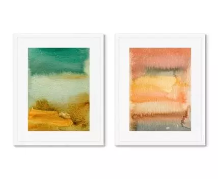 Набор из 2-х репродукций картин в раме Landscape colors, No2 (Белый, 52)