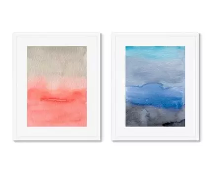 Набор из 2-х репродукций картин в раме Sky colors, No2 (Белый, 52)