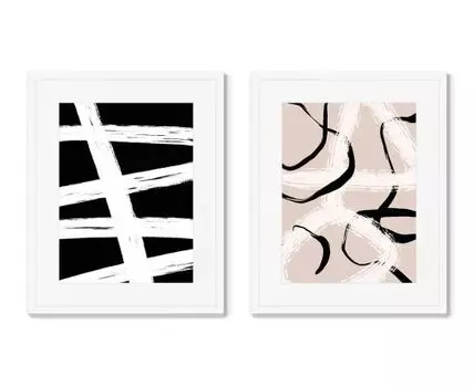 Набор из 2-х репродукций картин в раме Free your Love (Белый, 52)