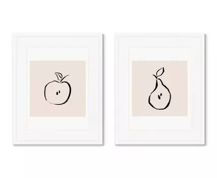 Набор из 2-х репродукций картин в раме Just a two of us (Белый, 52)