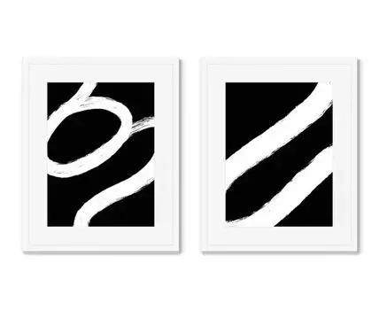 Набор из 2-х репродукций картин в раме No strings attached, No5 (Белый, 52)