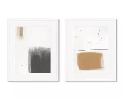 Набор из 2-х репродукций картин в раме The Play of colors No1 (Белый, 52)