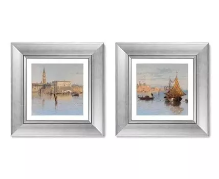 Набор из 2-х репродукций картин в раме Sunrise, 1890г. (мультиколор, 35,5)