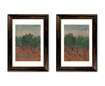 Набор из 2-х репродукций картин в раме Olive Grove, 1889г. (темно-коричневый, 50,5)