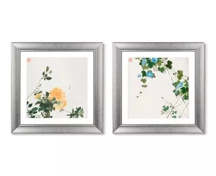 Набор из 2-х репродукций картин в раме Insects and Flowers V, 1644г. (мультиколор, 60,5)