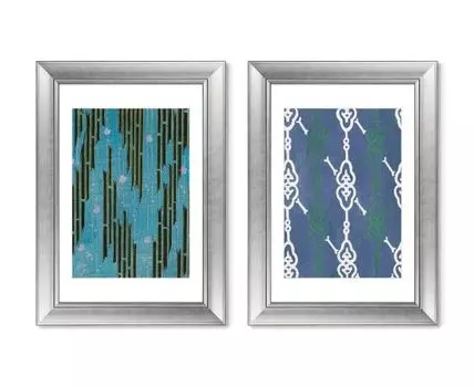 Набор из 2-х репродукций картин в раме Vintage print of Japanese textile №23, 1904г. (мультиколор, 50,5)