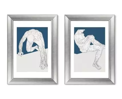 Набор из 2-х репродукций картин в раме Off & On the slope. (мультиколор, 50,5)