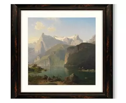 Набор из 2-х репродукций картин в раме Fjord landscape, 1892г. (темно-коричневый, 60,5)