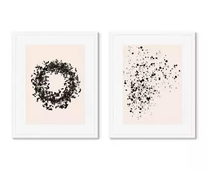 Набор из 2-х репродукций картин в раме Leaf fall (Белый, 52)